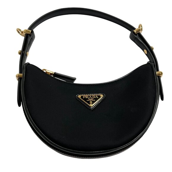 Prada Arque Nylon Mini Bag With Leather Trim in Black - Picture 1 of 9